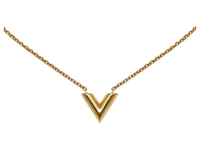 Louis Vuitton Gold Essential V Halskette Golden Metall Vergoldet  ref.1129397