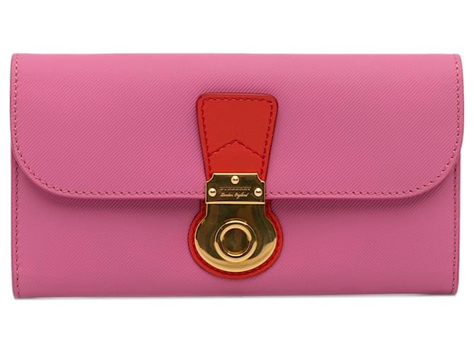 Burberry Pink DK88 Halton Wallet Leather Pony-style calfskin  ref.1129405