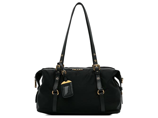 Outlet Prada Canapa Logo Tessuto Satchel