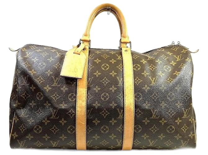 Louis Vuitton Keepall Bandouliere 50 Toile Marron  ref.1129561