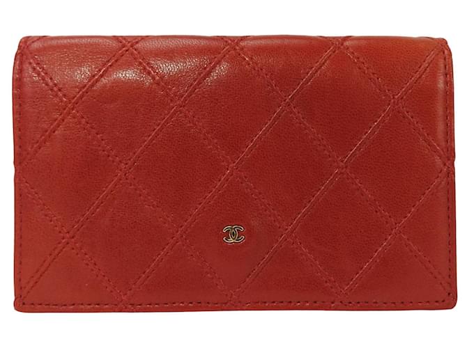 Chanel Matelassé Red Leather  ref.1129591