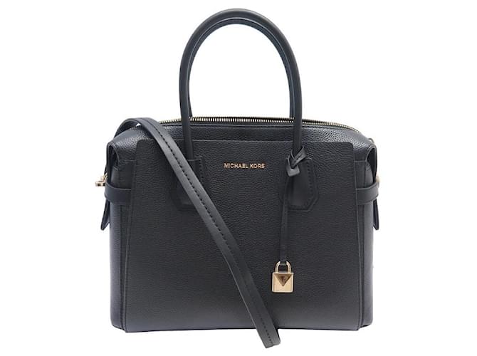 Buy the Michael Kors Black Leather Shoulder Tote Bag | GoodwillFinds