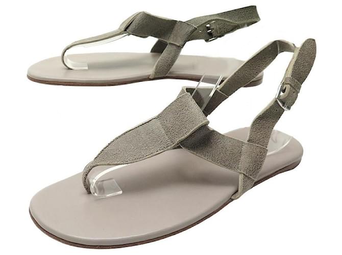 Hermès HERMES SHOES GRAY LEATHER SANDALS 42 GRAY LEATHER SANDALS SHOES Grey  ref.1129707