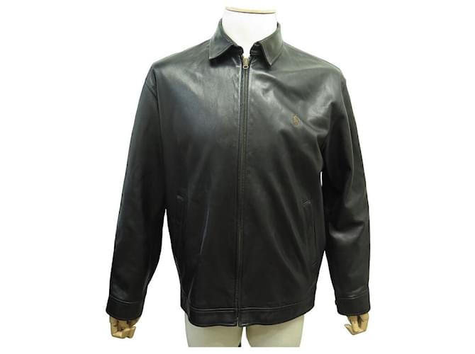 BLOUSON POLO RALPH LAUREN M 50 VESTE ZIPPEE EN CUIR MARRON LEATHER JACKET  ref.1129724