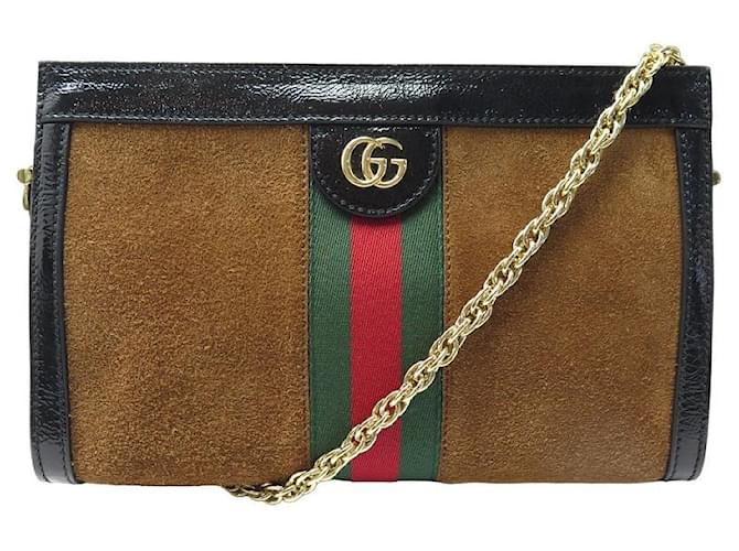 NEUF SAC A MAIN GUCCI OPHIDIA PM 503877 DAIM MARRON BANDOULIERE HAND BAG Cuir  ref.1129735