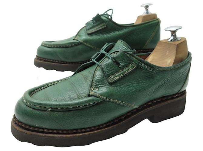 PARABOOT DERBY BEAUBOURG SHOES 5.5 39.5 IN GRAINED LEATHER LEATHER SHOES Green  ref.1129736
