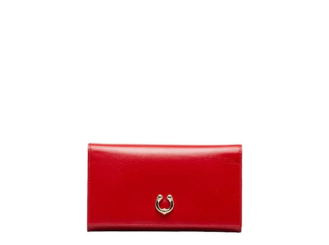 Gucci Leather Flap Wallet 034 0416 Red  ref.1129820