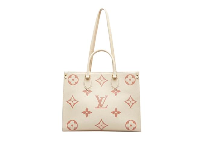 Louis Vuitton Monogram Empreinte OnTheGo MM Leder-Einkaufstasche M21575 In sehr gutem Zustand Weiß  ref.1129824