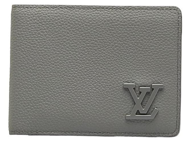 Louis Vuitton Portefeuille multiple en cuir PF M81026 Veau façon poulain Gris  ref.1129825
