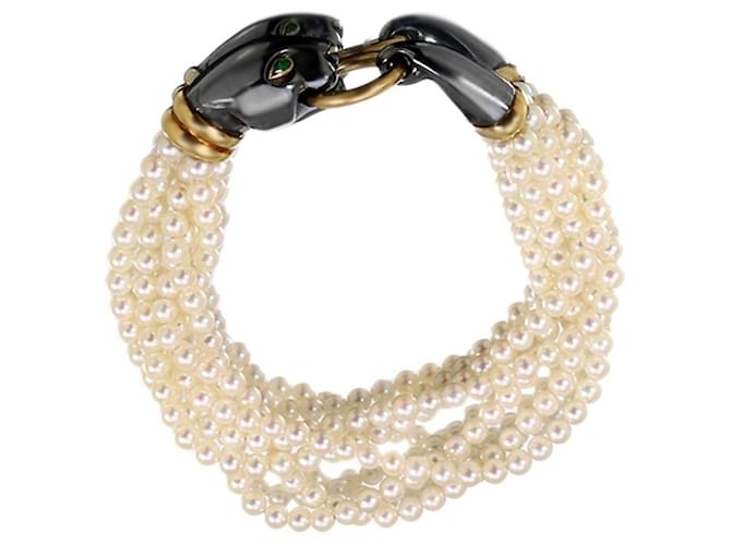 Bracelet perles d'or Cartier Or jaune Multicolore  ref.1130028
