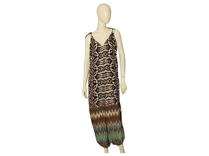 Camilla Ethnic Multicolor Print Sleeveless 100% Silk Beaded Jumpsuit Overall Multiple colors  ref.1130032
