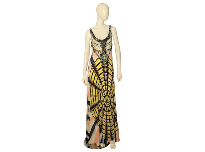 Camilla Ethnic Multicolor Print Sleeveless 100% Silk Beaded Jumpsuit Overall Multiple colors  ref.1130051