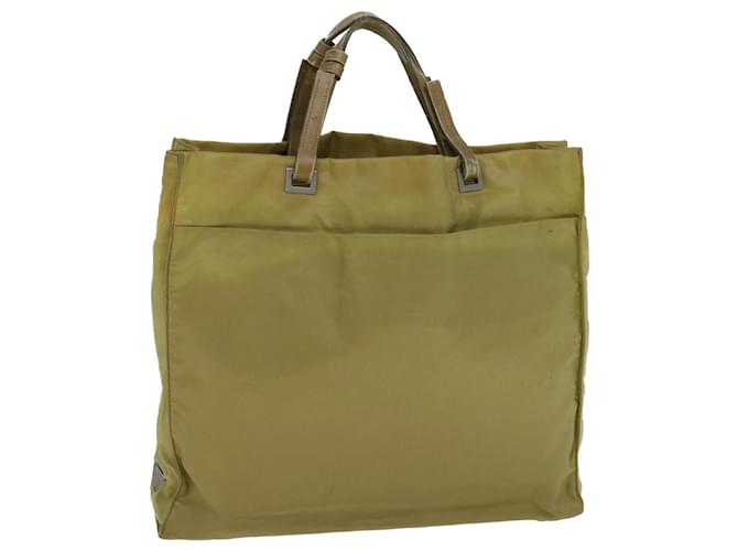 PRADA Tote Bag Nylon Leather Khaki Auth bs8917  ref.1130125