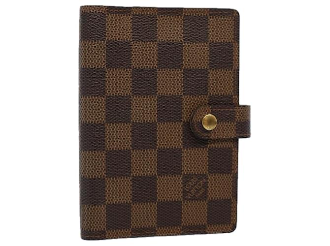 LOUIS VUITTON Damier Ebene Agenda PM Day Planner Cover R20029 LV Auth 58840  ref.1130160