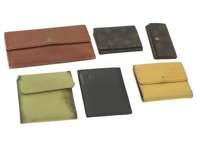 LOUIS VUITTON Monogram Epi Key Case Wallet 6Set Brown Yellow LV Auth bs9467 Cloth  ref.1130171