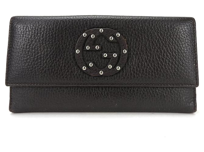 Gucci Interlocking G Brown Leather  ref.1130291