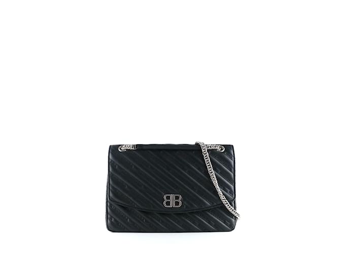 BB Round BALENCIAGA  Handbags T.  leather Black  ref.1130475