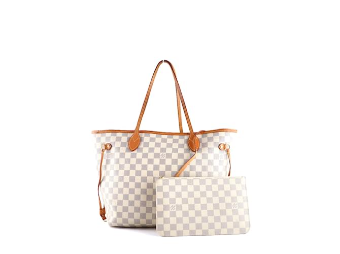 Neverfull Sacs à main LOUIS VUITTON T.  Cuir Blanc  ref.1130481