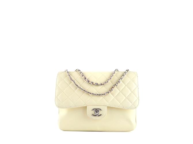 Timeless CHANEL Borse T.  Leather Bianco Pelle  ref.1130484