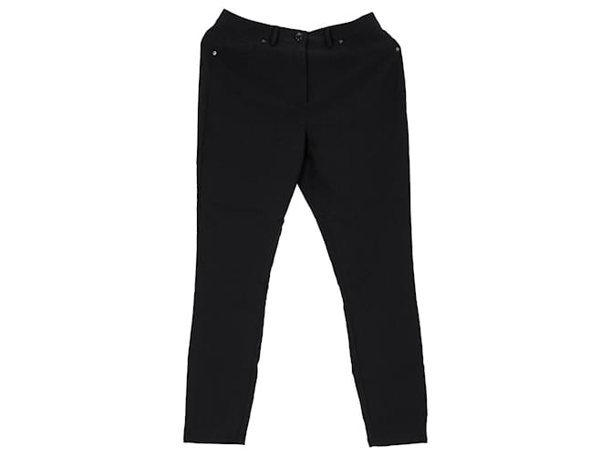 Tommy Hilfiger Womens Cropped Skinny Fit Trousers Black Polyester  ref.1130774