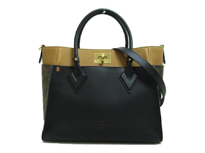 Louis Vuitton Monogram & Leather On My Side MM M53823 Black  ref.1130841