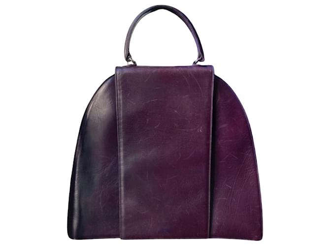 Fausto Santini HANDBAG Dark purple Leather  ref.1130858