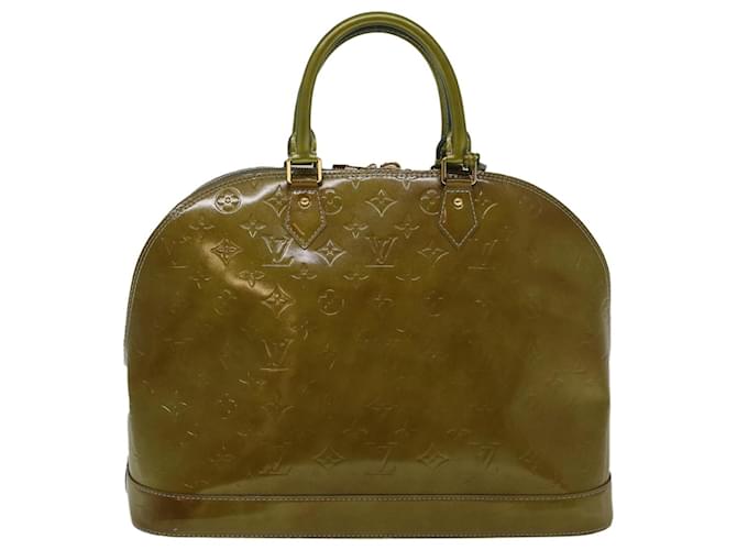 Louis Vuitton Alma Khaki Patent leather  ref.1130982