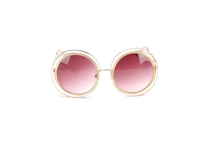 Chloé Round Tinted Sunglasses Red Metal  ref.1131219
