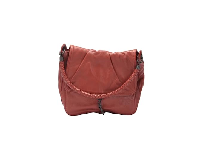Bottega Veneta Handtasche aus Leder mit Klappe Rot  ref.1131220