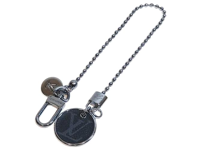 Louis Vuitton Chaveiro de bolso com identificação monograma e porta-chaves M63629 Prata Metal  ref.1131239