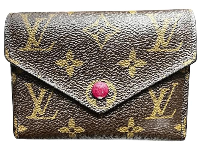 Louis Vuitton Monogramm-Victorine-Geldbörse M41938 Braun Leinwand  ref.1131241