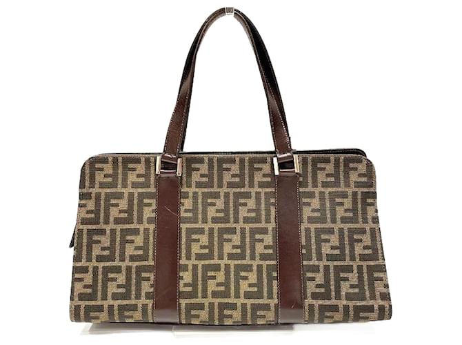 Fendi Zucca Canvas Handbag Brown Cloth  ref.1131242