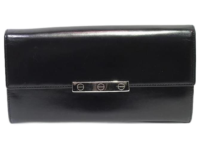 Cartier Love Continental Long Wallet  L3000742 Black Leather Pony-style calfskin  ref.1131246