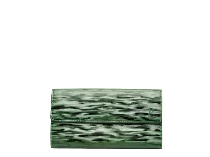 Louis Vuitton Epi Sarah Wallet M63574 Green Leather  ref.1131273