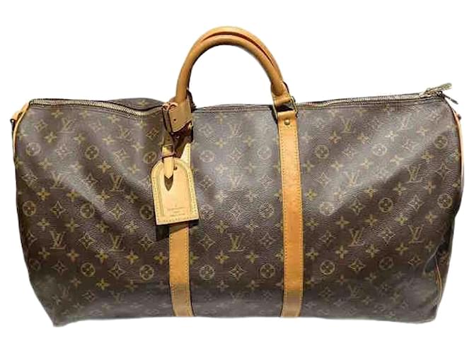 Louis Vuitton Keepall Bandouliere 60 Brown Cloth  ref.1131367