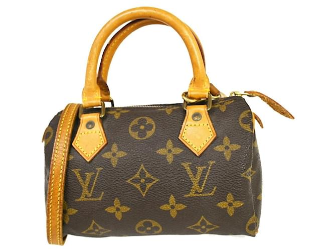 Louis Vuitton Mini Speedy Brown Cloth  ref.1131489