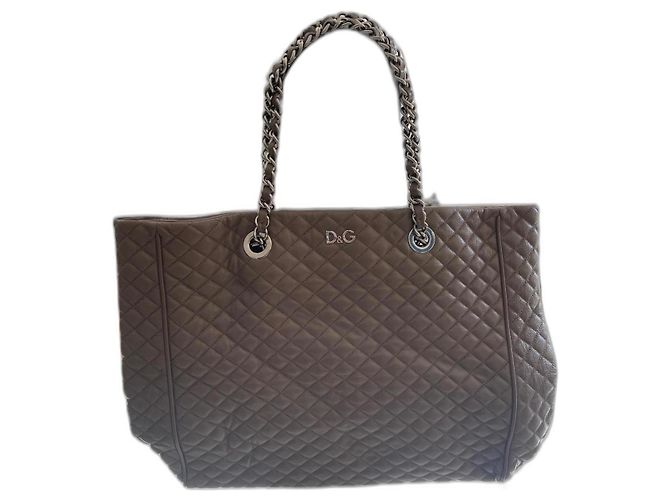 Bolsa de mão Dolce & Gabbana em couro bege