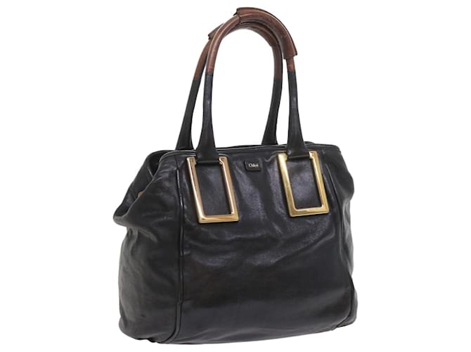 Chloé Chloe Etel Hand Bag Leather Black Auth ar10716  ref.1131719