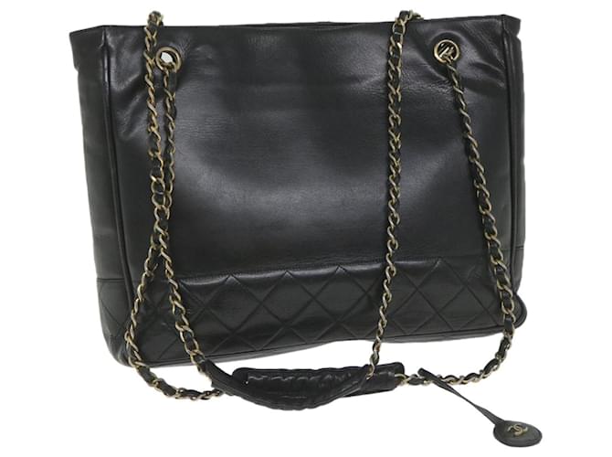 CHANEL Chain Shoulder Bag Leather Black CC Auth bs9681  ref.1131724