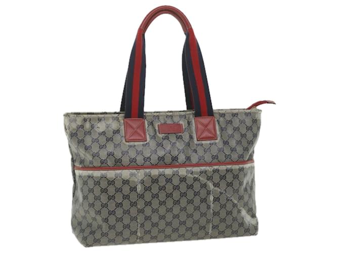 GUCCI GG Crystal Sherry Line Tote Bag Red Navy 155524 Auth ki3721 Navy blue  ref.1131774