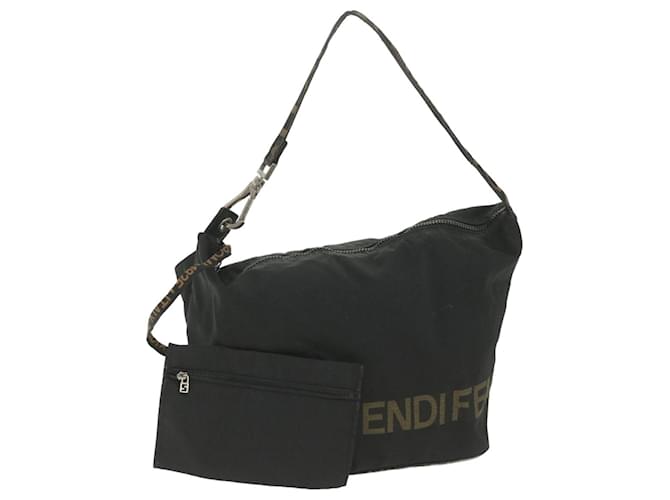 FENDI Shoulder Bag Nylon Black Auth yb412  ref.1131779