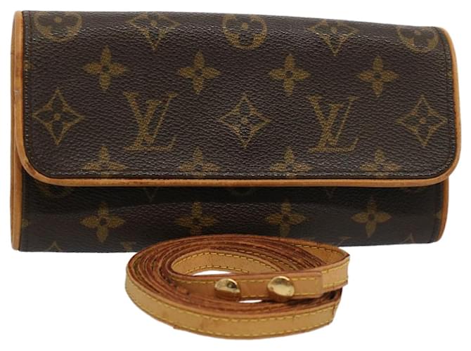 Bolsa de ombro M LOUIS VUITTON Monogram Pochette Twin PM M51854 LV Auth bs9773 Monograma Lona  ref.1131780