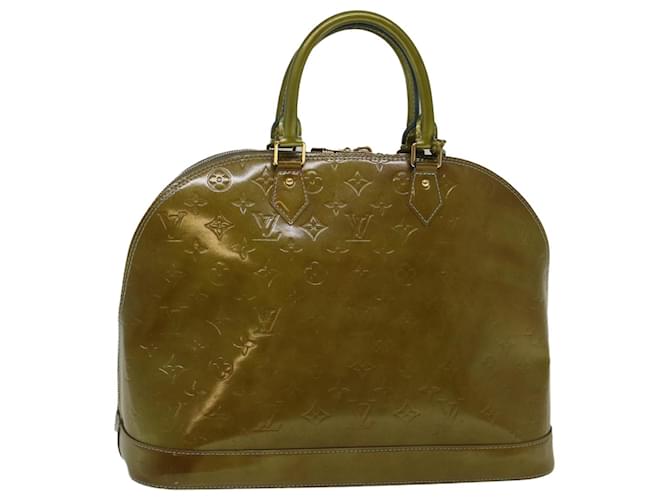 LOUIS VUITTON Monogram Vernis Alma MM Hand Bag Gris Art Deco LV Auth 59217 Patent leather  ref.1131784