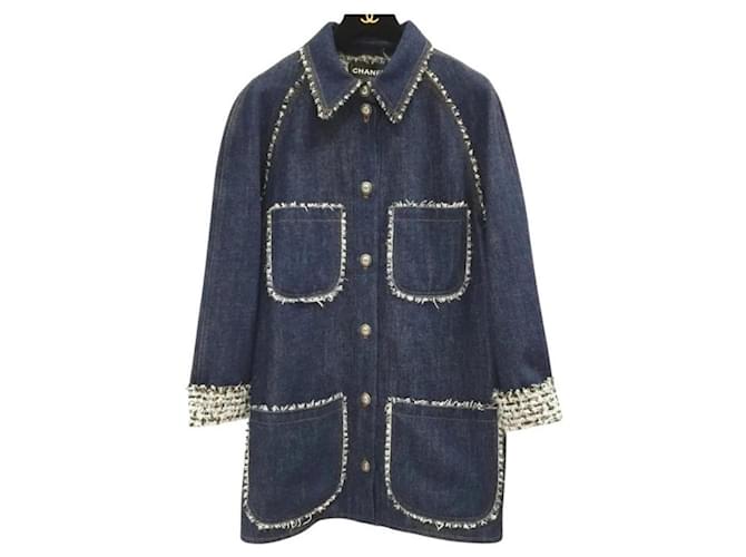 Chanel 17Uma jaqueta jeans Gabrielle Coco Azul John  ref.1131877