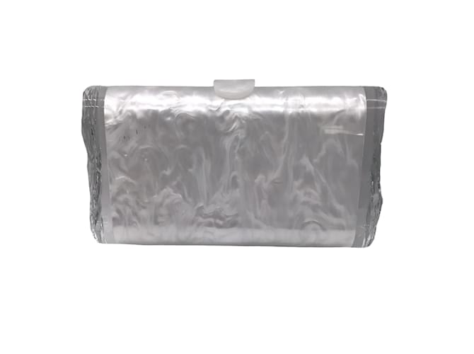 Autre Marque Edie Parker White Pearlized Lucite Clutch Bag Plastic  ref.1132012