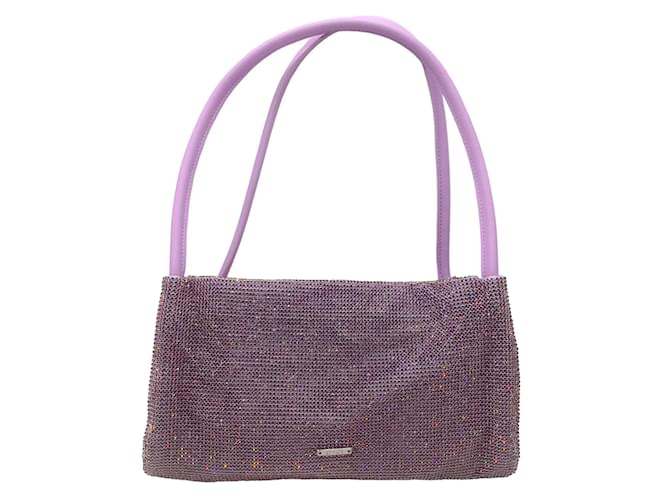 Autre Marque Staud Lilac Crystal Embellished Penny Shoulder Bag Purple Synthetic  ref.1132013