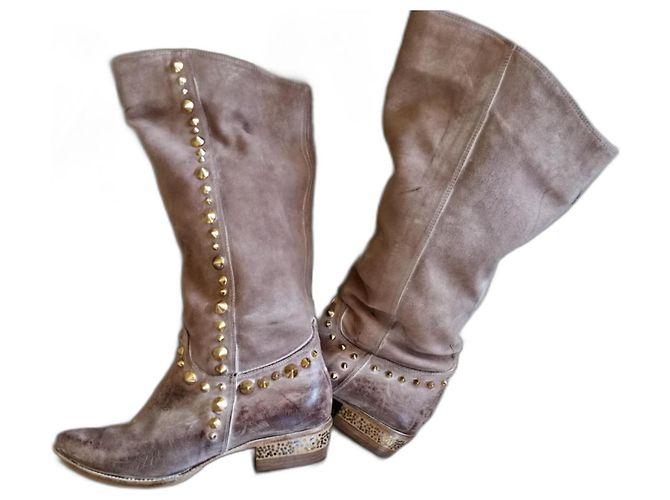 Cesare Paciotti Lederstiefel Sand