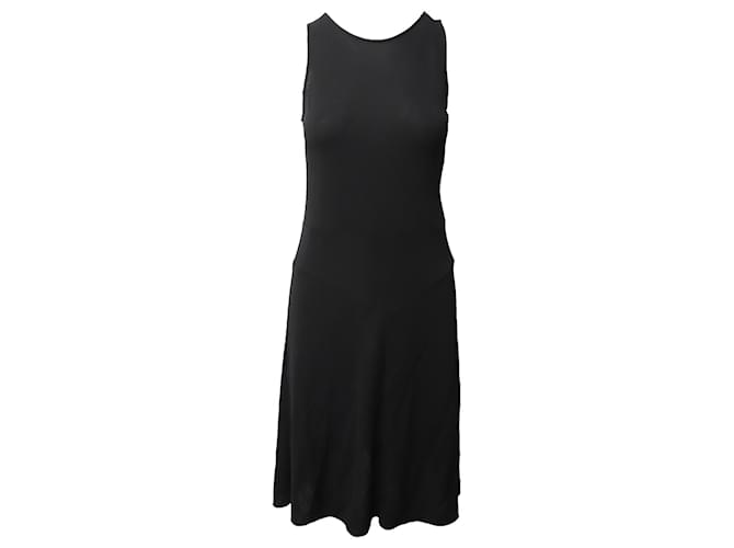 Jil Sander Navy Sleeveless Mid Length Dress in Black Jersey Cotton  ref.1132066