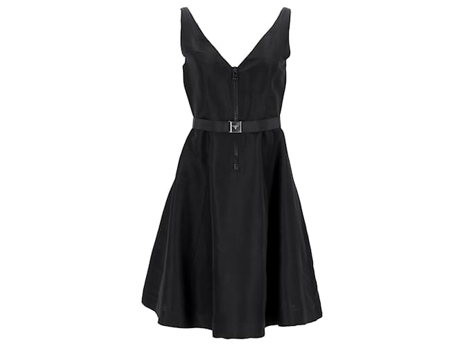 Prada Re-Nylon Sleeveless Dress in Black Silk  ref.1132069