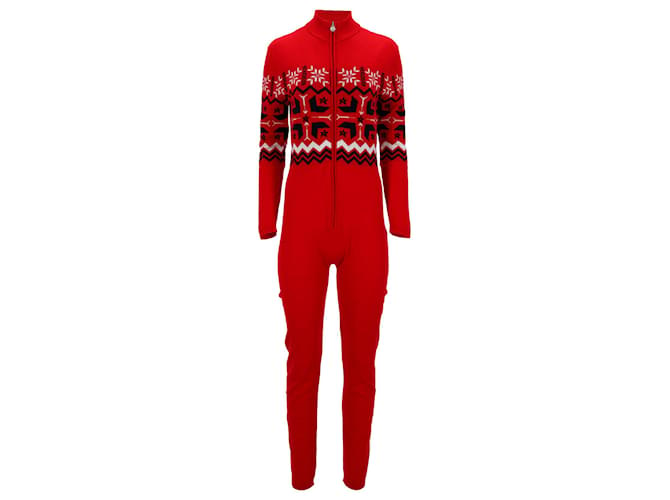 Autre Marque Perfect Moment One-Piece Ski Jumpsuit in Red Wool  ref.1132071